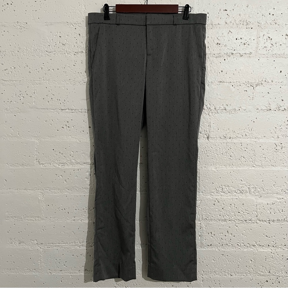 Banana Republic Womens Pants 8 Gray Ryan Fit Dress Pants Career Polka Dot AX16